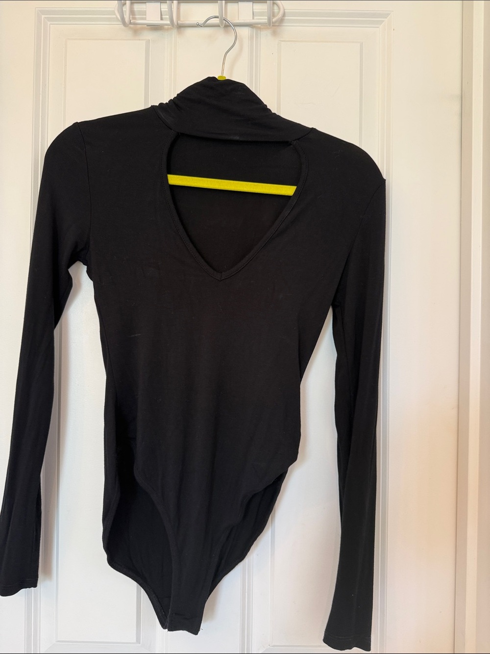 3/$30 Urban Outfitters Black Long-Sleeve cutout  V-Neck Bodysuit